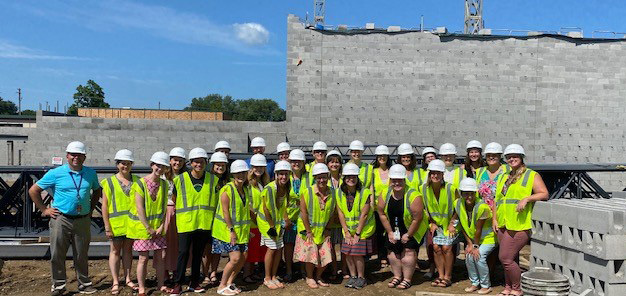 All staff with building under contruction summer 2021
